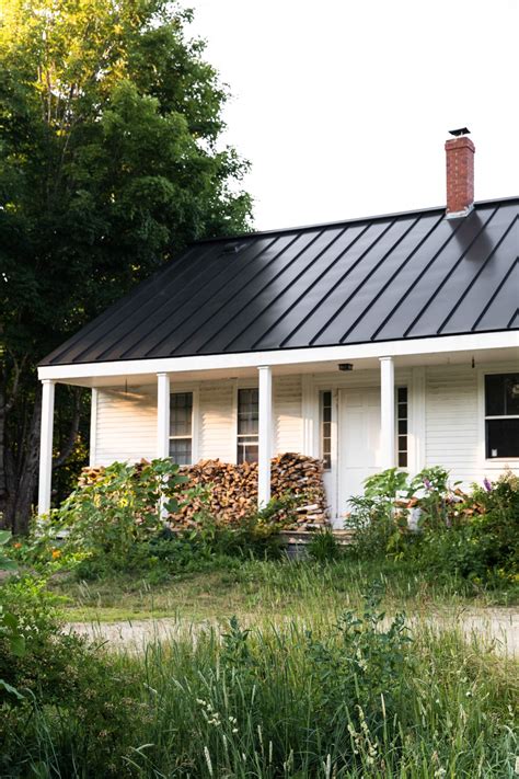 white ranch house with metal roof|farmhouse with metal roof images.